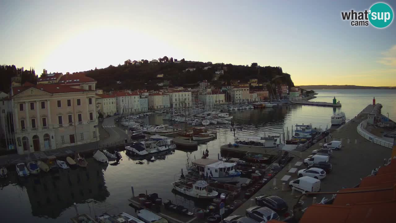 Webcam en direct de Piran “Mandrač” – Incroyable vue en direct de la Villa Piranesi