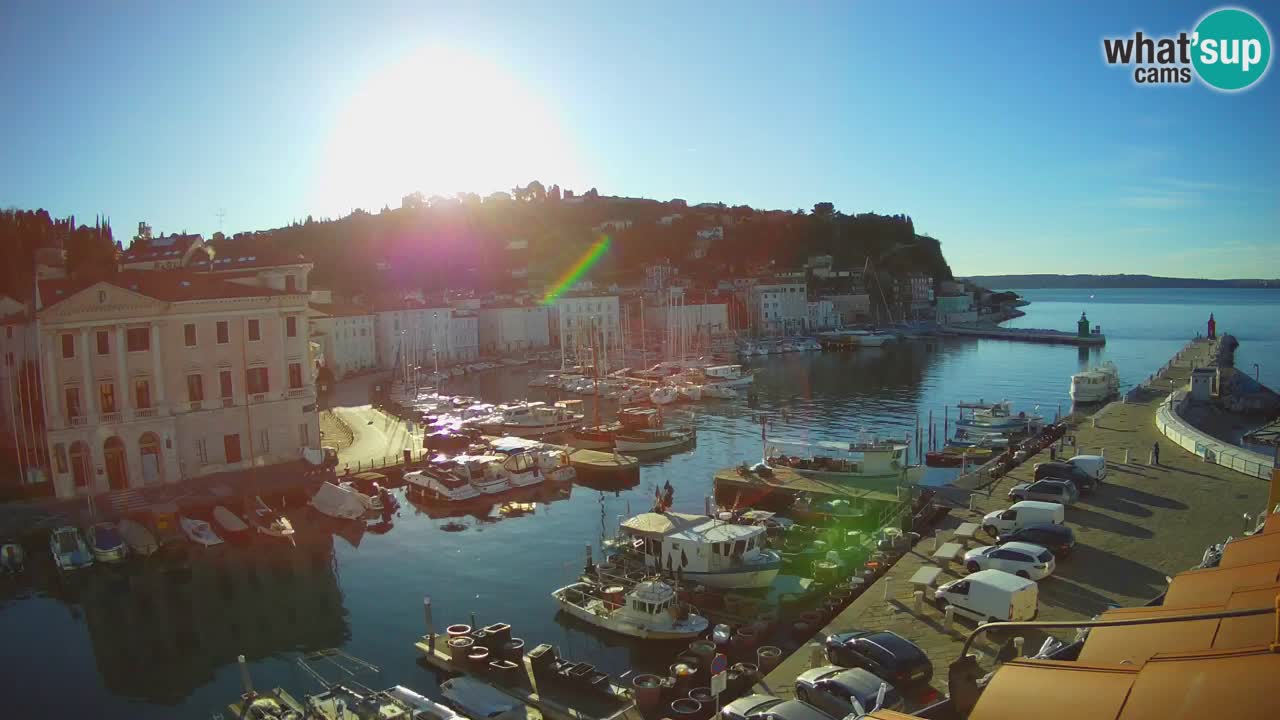 Webcam en direct de Piran “Mandrač” – Incroyable vue en direct de la Villa Piranesi