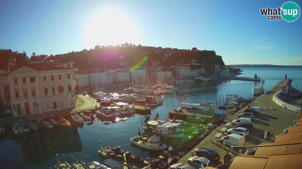 Webcam en direct de Piran “Mandrač” – Incroyable vue en direct de la Villa Piranesi