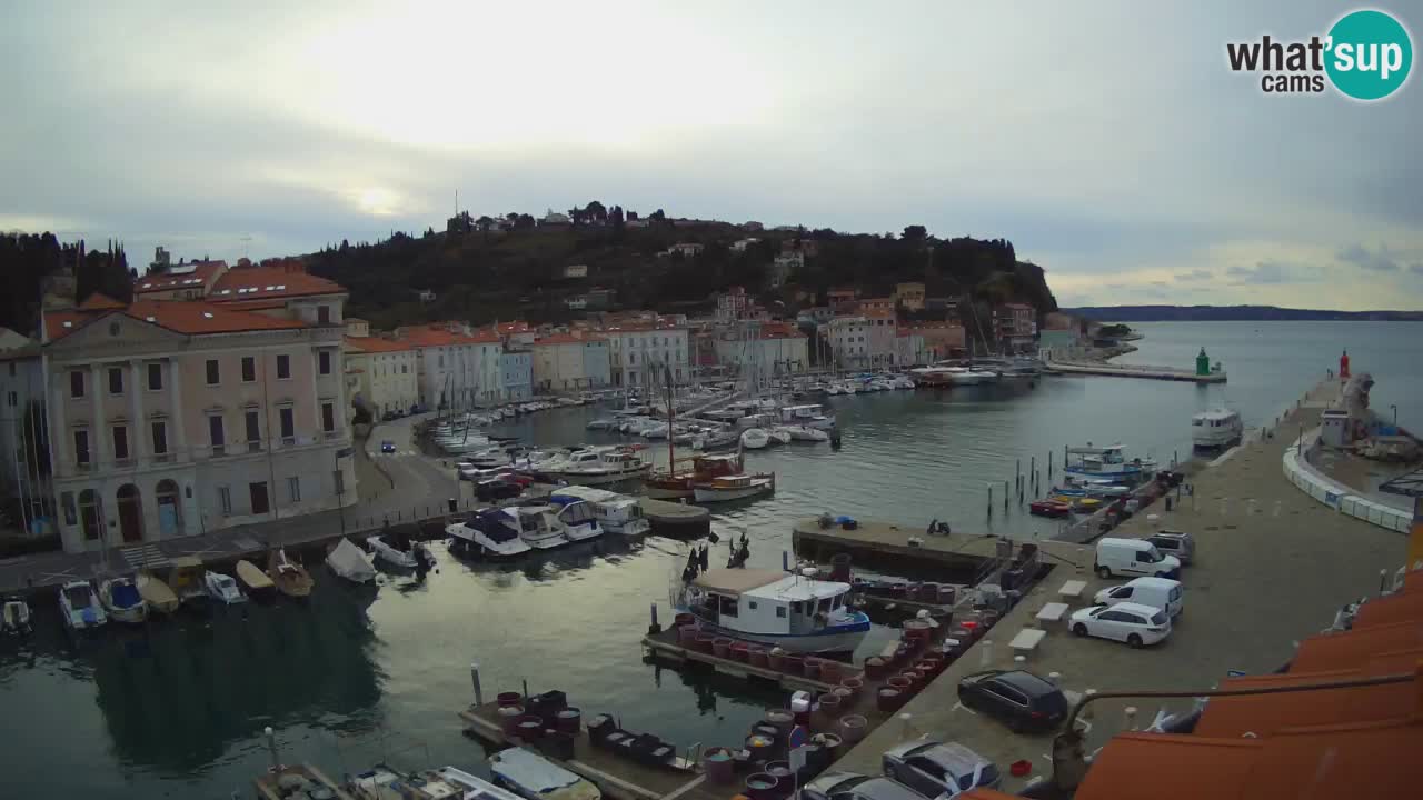 Webcam en direct de Piran “Mandrač” – Incroyable vue en direct de la Villa Piranesi