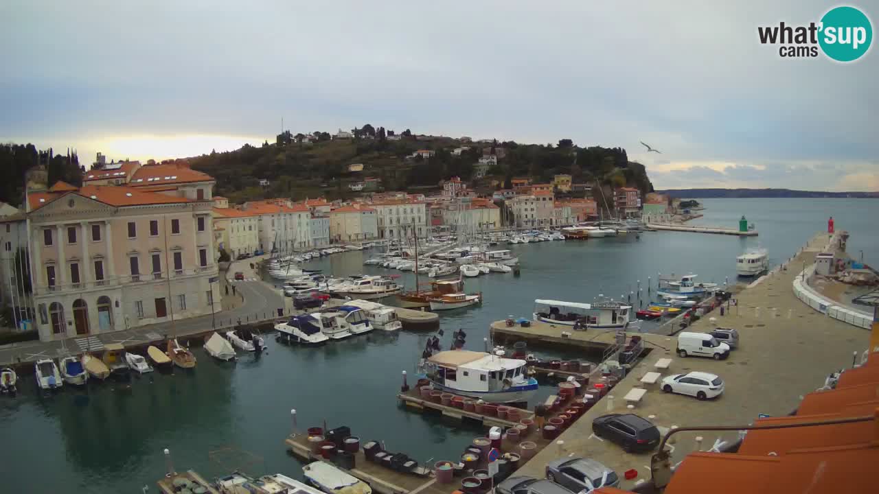 Webcam en direct de Piran “Mandrač” – Incroyable vue en direct de la Villa Piranesi