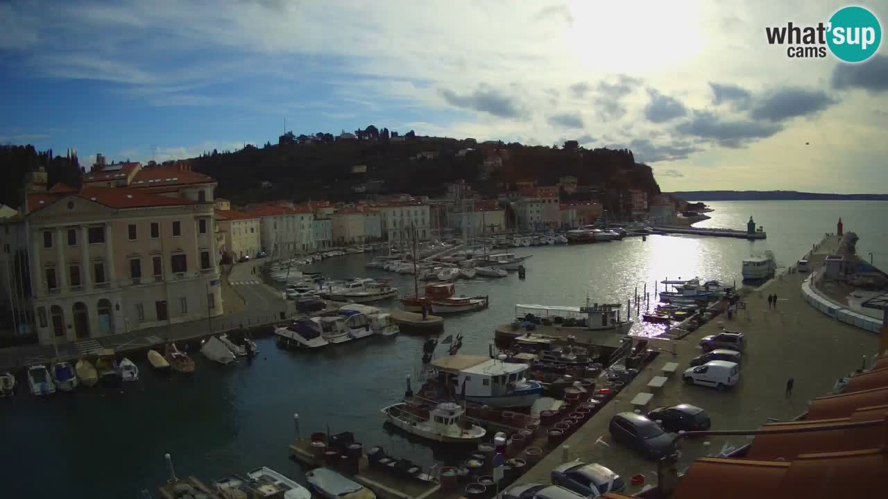 Webcam en direct de Piran “Mandrač” – Incroyable vue en direct de la Villa Piranesi