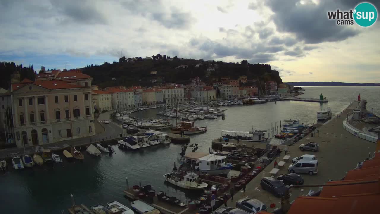 Webcam en direct de Piran “Mandrač” – Incroyable vue en direct de la Villa Piranesi