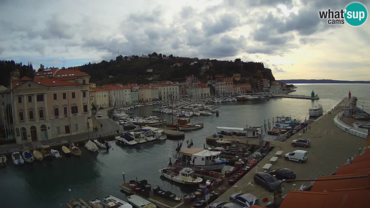 Webcam en direct de Piran “Mandrač” – Incroyable vue en direct de la Villa Piranesi