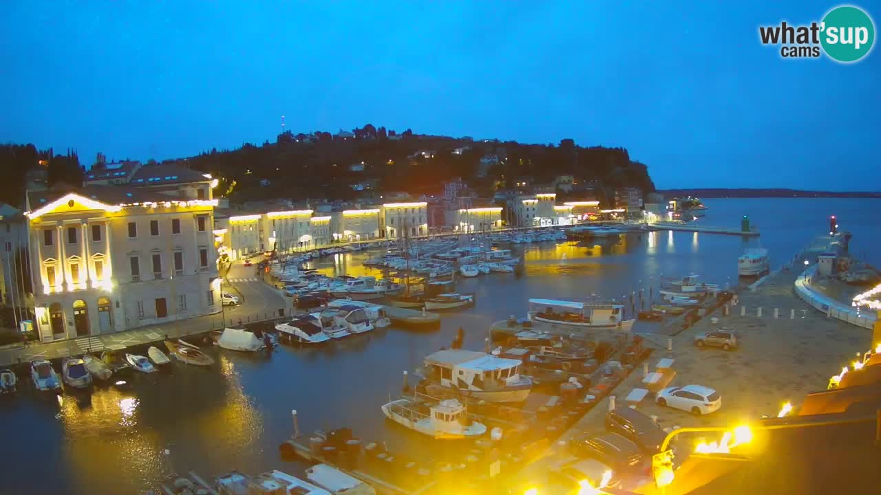 Webcam en direct de Piran “Mandrač” – Incroyable vue en direct de la Villa Piranesi