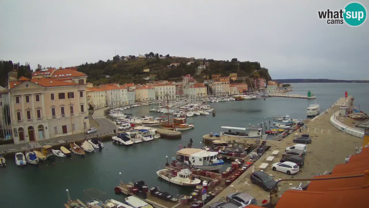 Webcam en direct de Piran “Mandrač” – Incroyable vue en direct de la Villa Piranesi