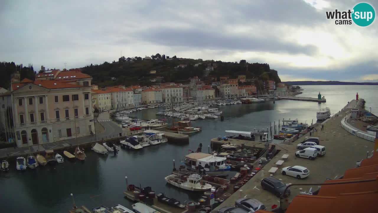 Webcam en direct de Piran “Mandrač” – Incroyable vue en direct de la Villa Piranesi