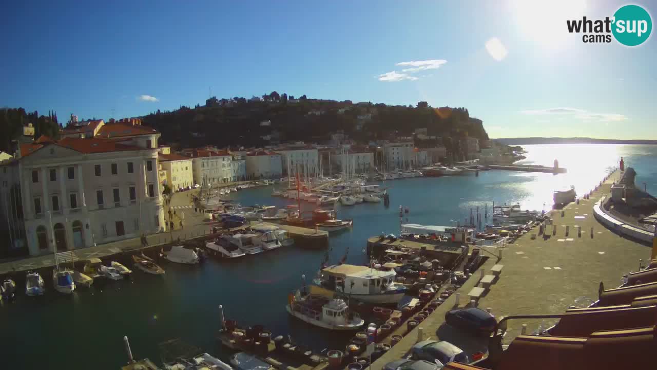 Webcam en direct de Piran “Mandrač” – Incroyable vue en direct de la Villa Piranesi