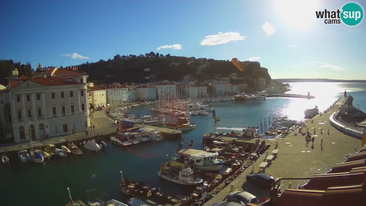 Webcam en direct de Piran “Mandrač” – Incroyable vue en direct de la Villa Piranesi