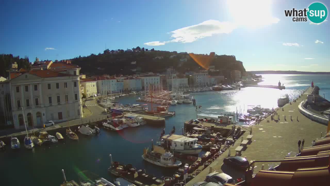 Webcam en direct de Piran “Mandrač” – Incroyable vue en direct de la Villa Piranesi