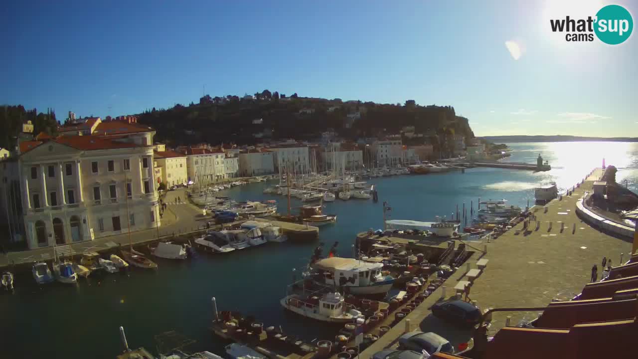 Webcam en direct de Piran “Mandrač” – Incroyable vue en direct de la Villa Piranesi