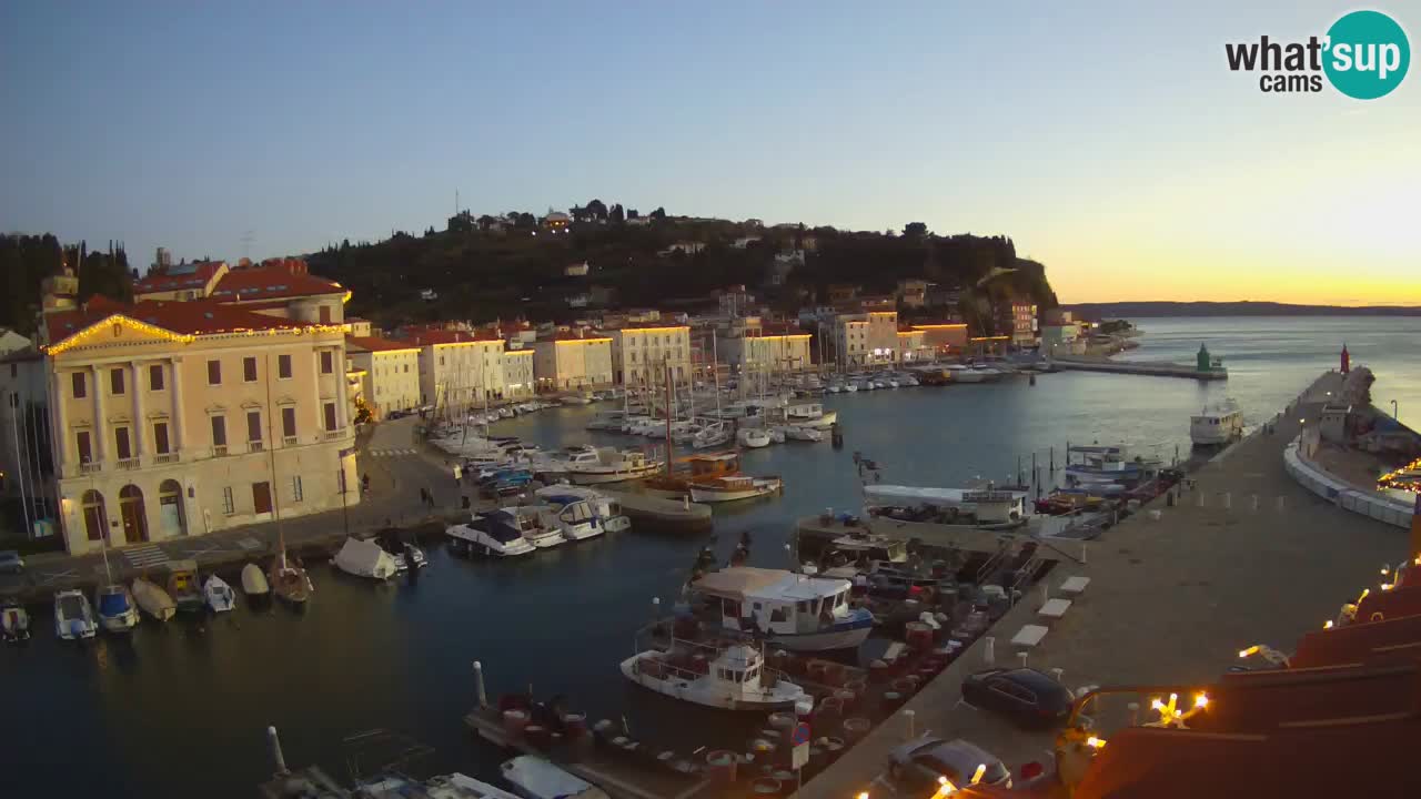 Webcam en direct de Piran “Mandrač” – Incroyable vue en direct de la Villa Piranesi