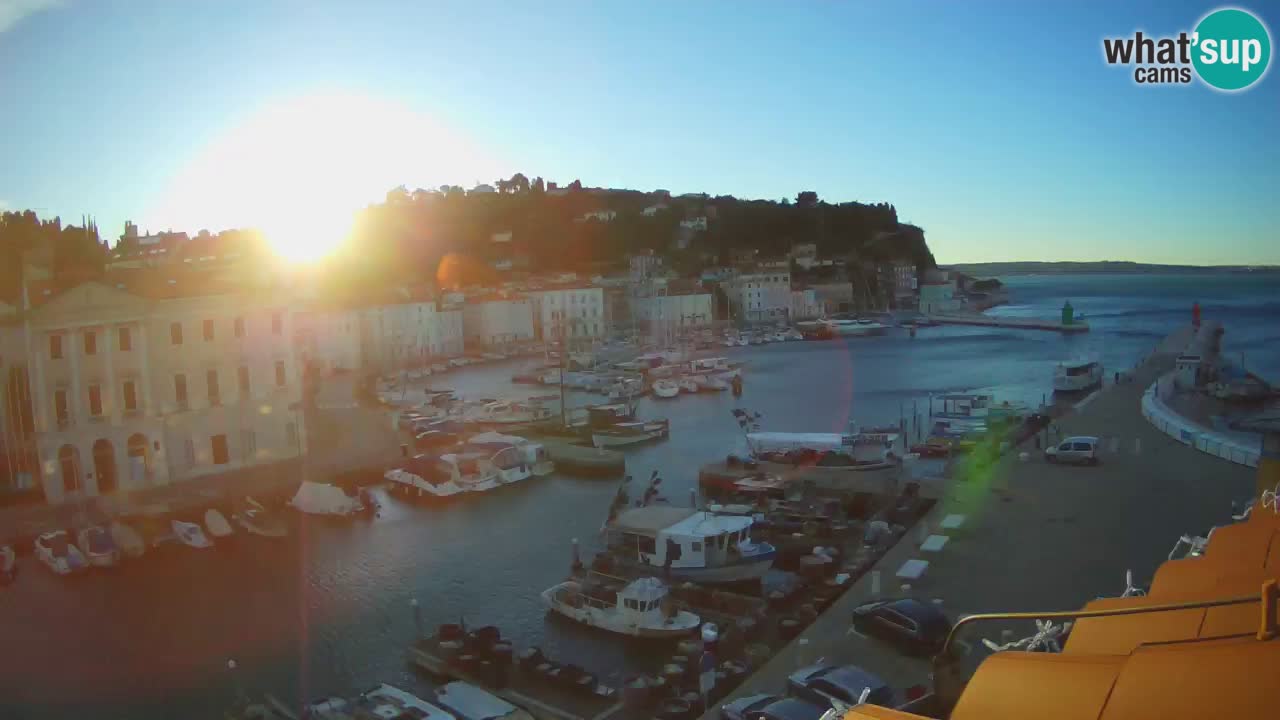 Webcam en direct de Piran “Mandrač” – Incroyable vue en direct de la Villa Piranesi