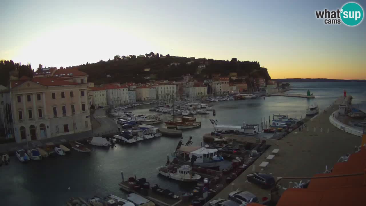 Webcam en direct de Piran “Mandrač” – Incroyable vue en direct de la Villa Piranesi