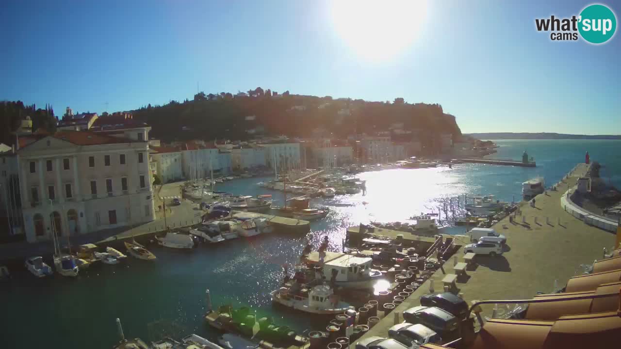 Webcam en direct de Piran “Mandrač” – Incroyable vue en direct de la Villa Piranesi