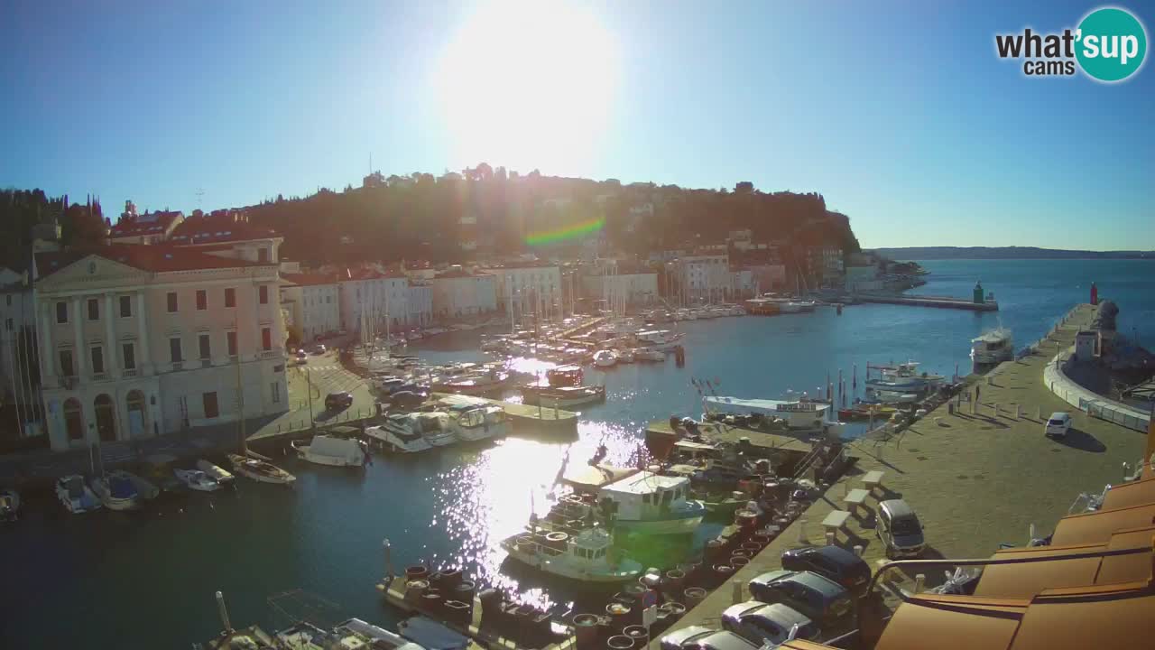 Webcam en direct de Piran “Mandrač” – Incroyable vue en direct de la Villa Piranesi