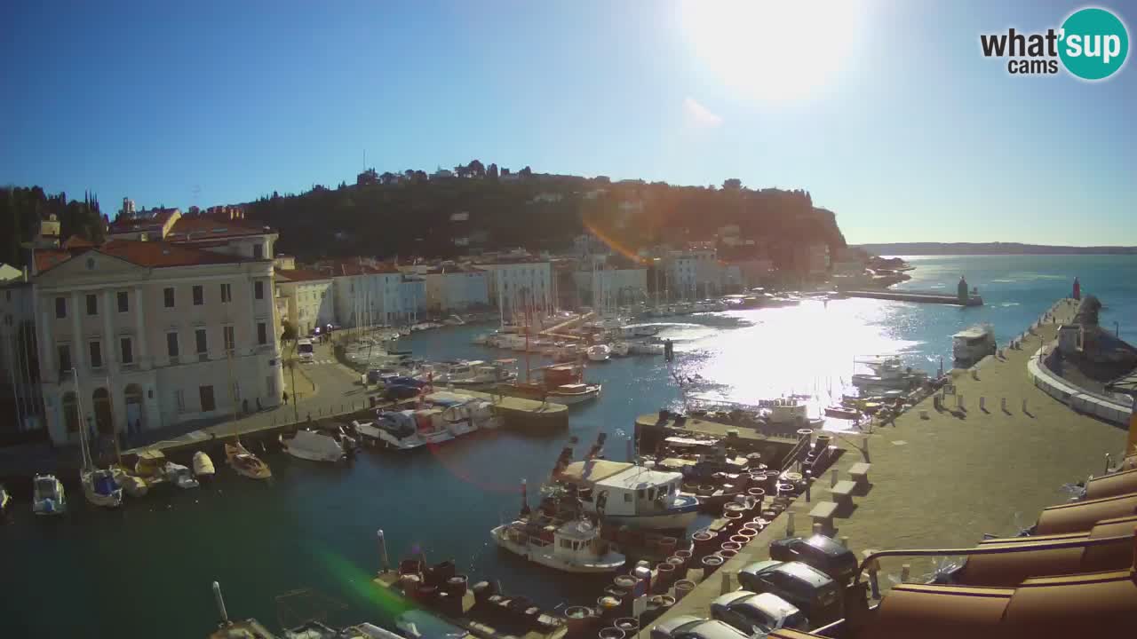 Webcam en direct de Piran “Mandrač” – Incroyable vue en direct de la Villa Piranesi