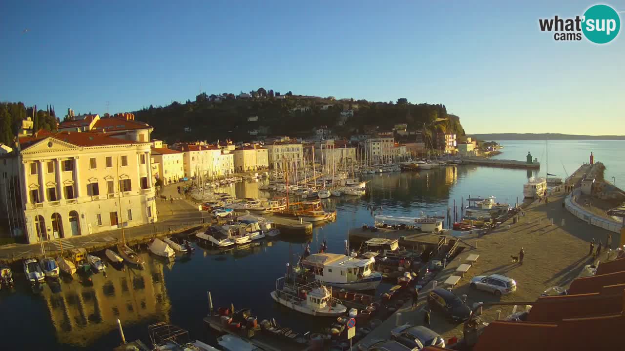 Webcam en direct de Piran “Mandrač” – Incroyable vue en direct de la Villa Piranesi