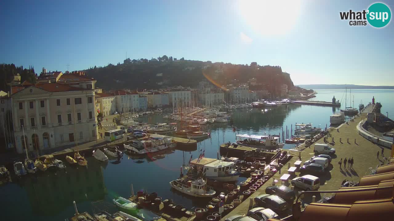 Webcam en direct de Piran “Mandrač” – Incroyable vue en direct de la Villa Piranesi