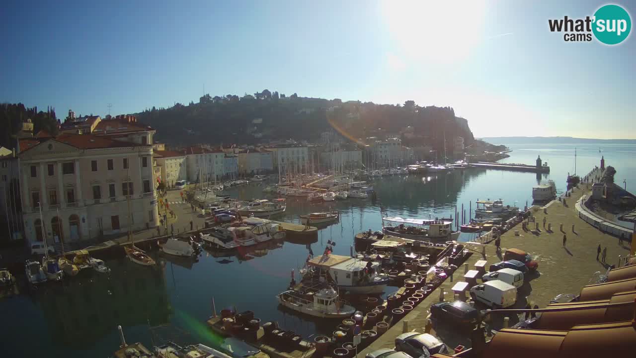 Webcam en direct de Piran “Mandrač” – Incroyable vue en direct de la Villa Piranesi