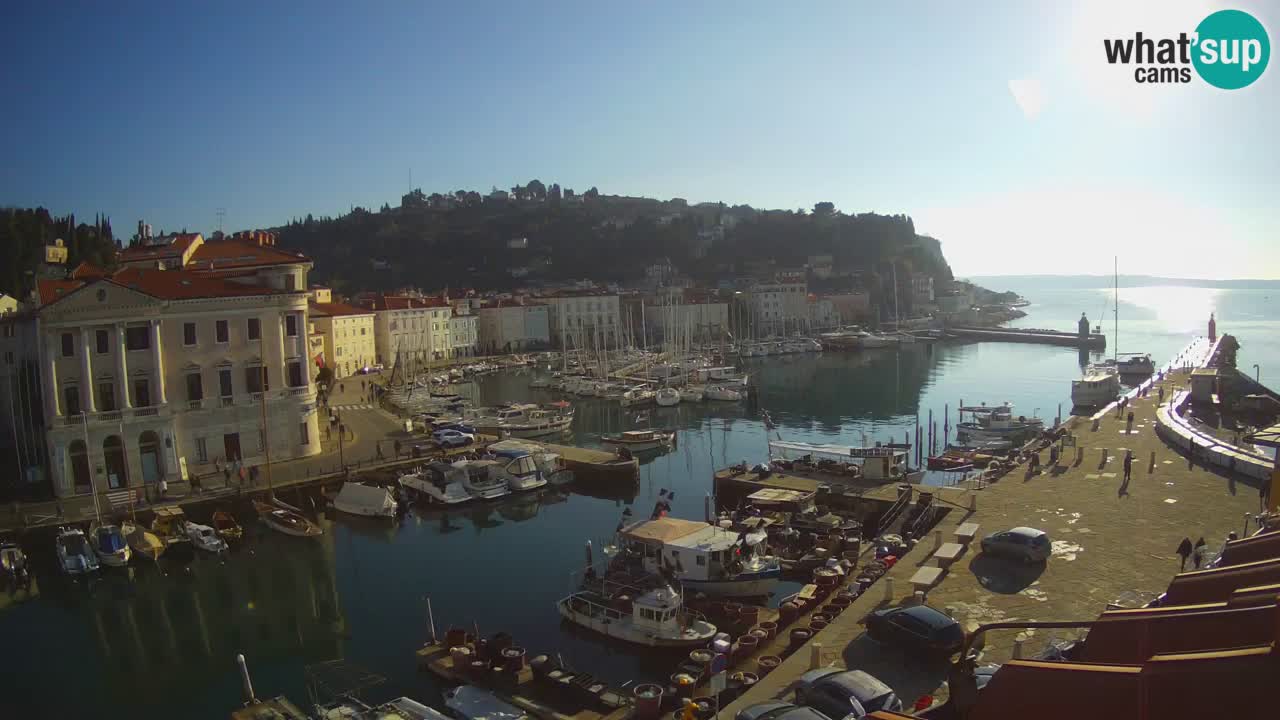 Webcam en direct de Piran “Mandrač” – Incroyable vue en direct de la Villa Piranesi