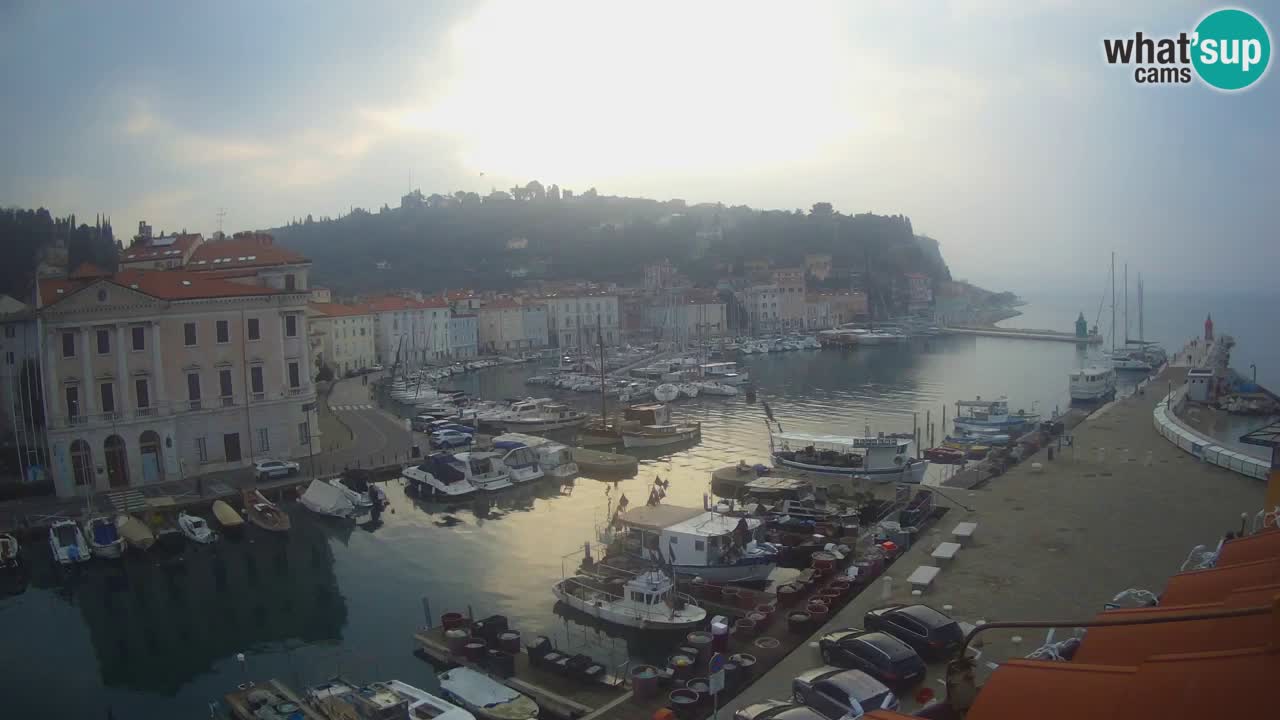 Webcam en direct de Piran “Mandrač” – Incroyable vue en direct de la Villa Piranesi