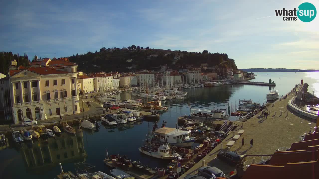 Webcam en direct de Piran “Mandrač” – Incroyable vue en direct de la Villa Piranesi