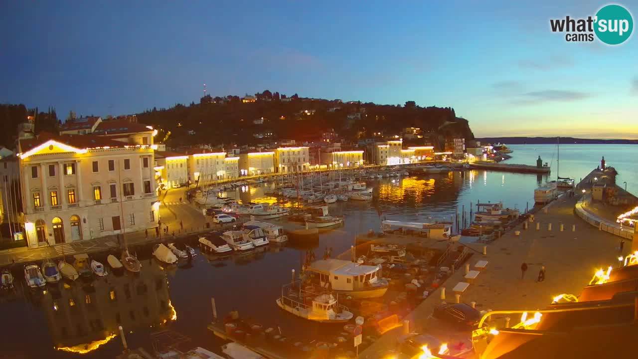 Webcam en direct de Piran “Mandrač” – Incroyable vue en direct de la Villa Piranesi