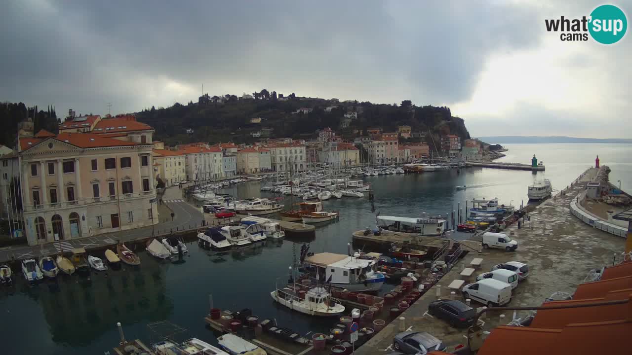 Webcam en direct de Piran “Mandrač” – Incroyable vue en direct de la Villa Piranesi