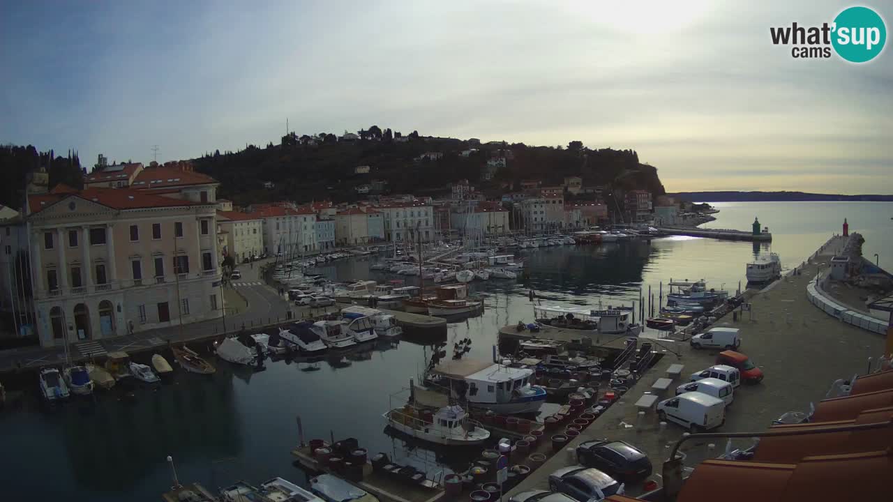 Webcam en direct de Piran “Mandrač” – Incroyable vue en direct de la Villa Piranesi