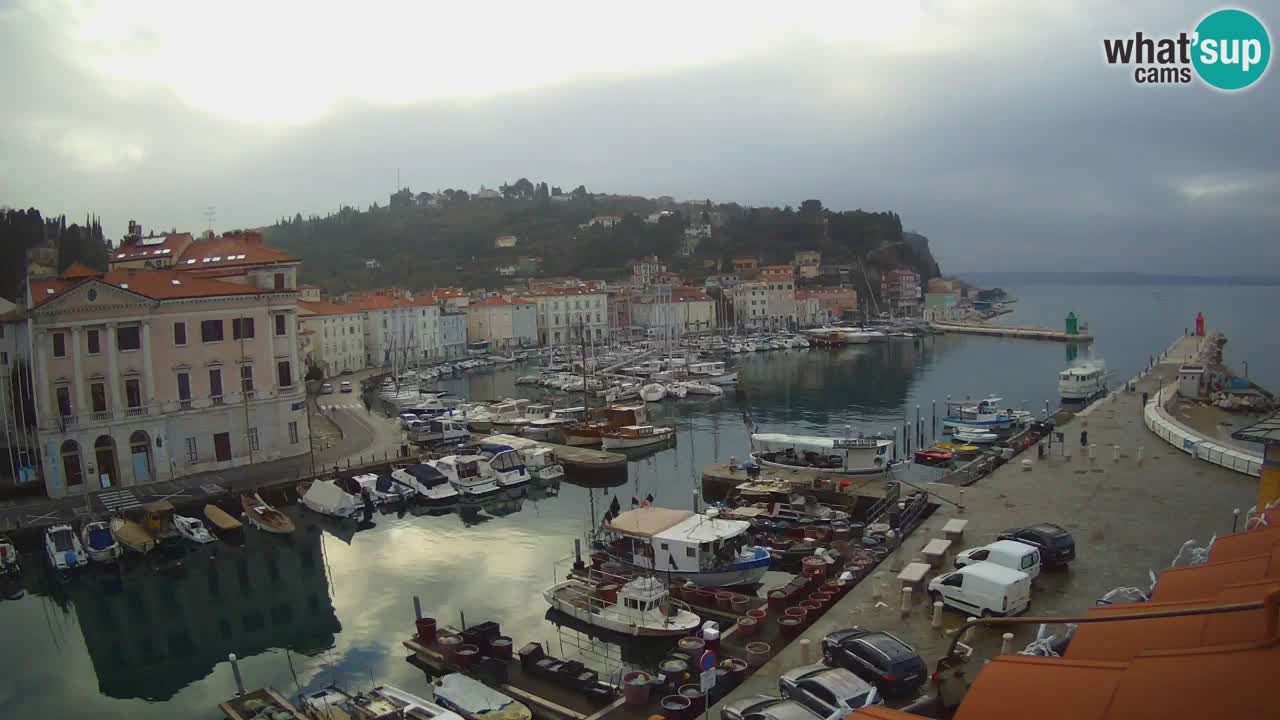 Webcam en direct de Piran “Mandrač” – Incroyable vue en direct de la Villa Piranesi