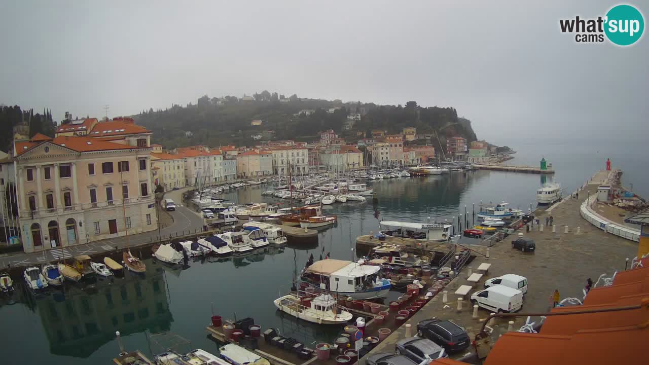 Webcam en direct de Piran “Mandrač” – Incroyable vue en direct de la Villa Piranesi