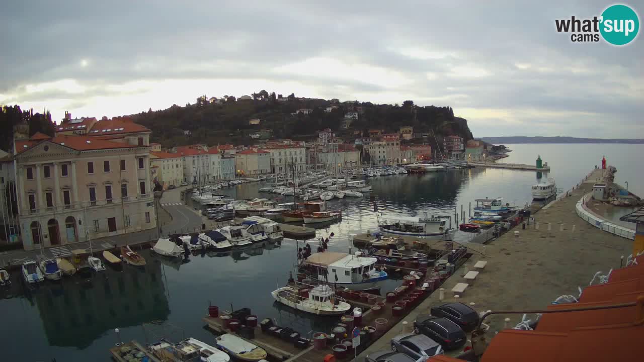 Webcam en direct de Piran “Mandrač” – Incroyable vue en direct de la Villa Piranesi