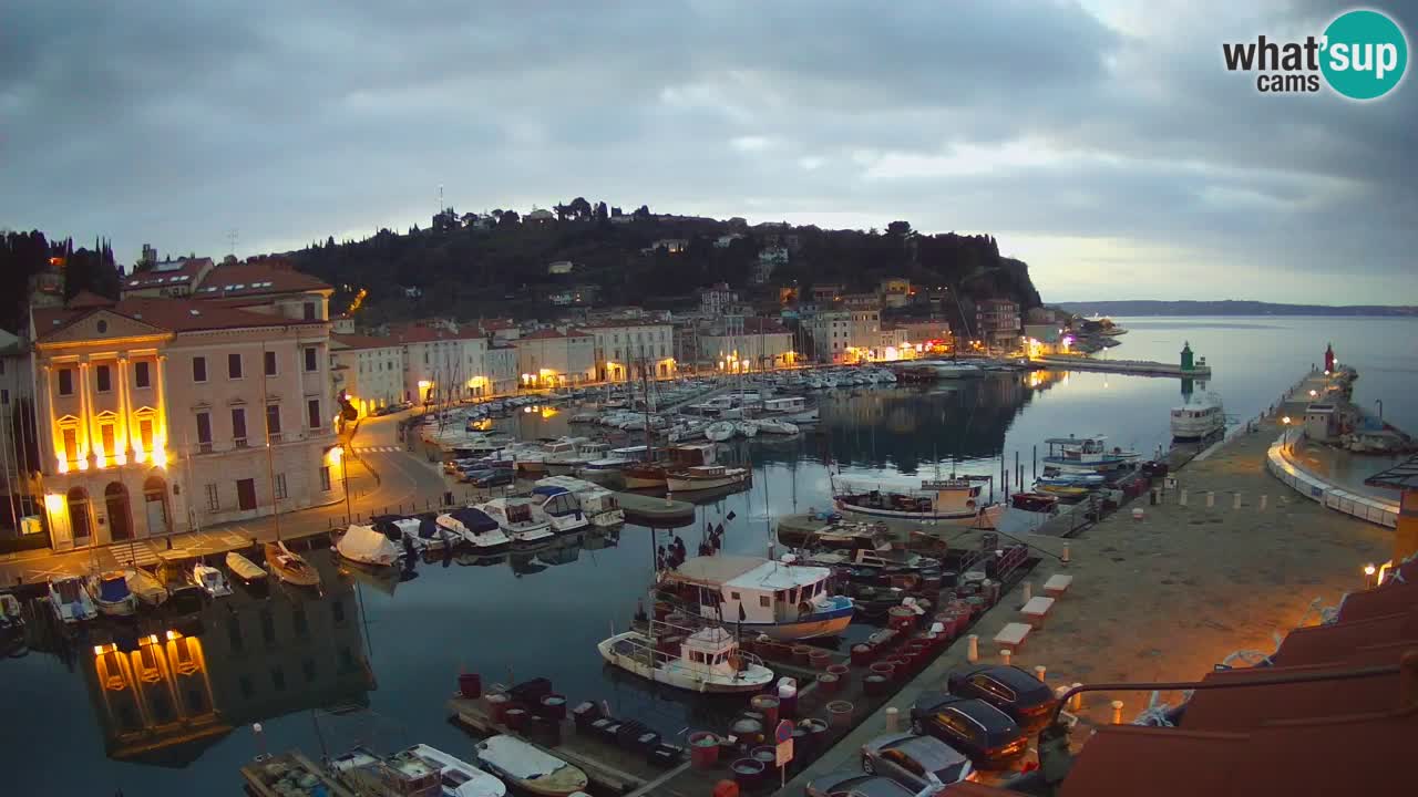 Webcam en direct de Piran “Mandrač” – Incroyable vue en direct de la Villa Piranesi