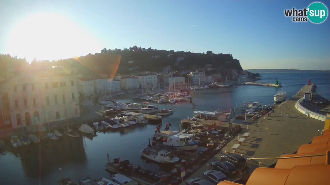 Webcam en direct de Piran “Mandrač” – Incroyable vue en direct de la Villa Piranesi