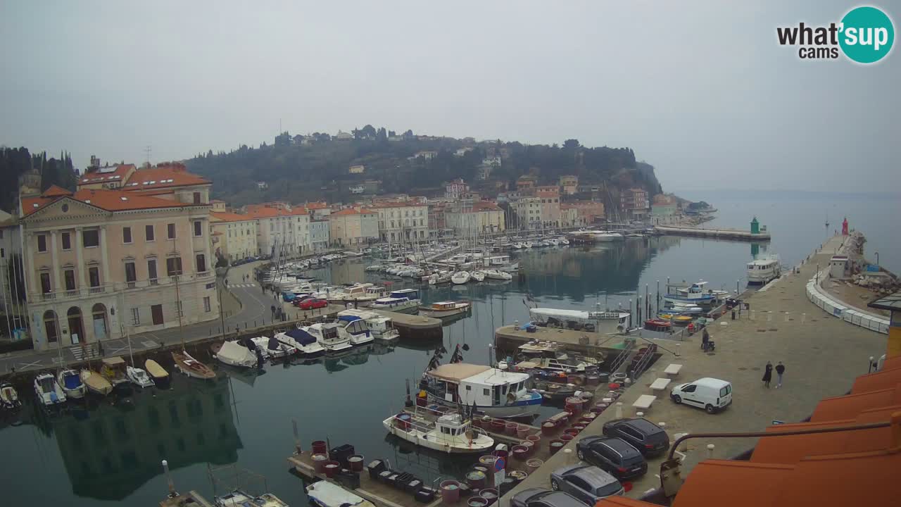 Webcam en direct de Piran “Mandrač” – Incroyable vue en direct de la Villa Piranesi