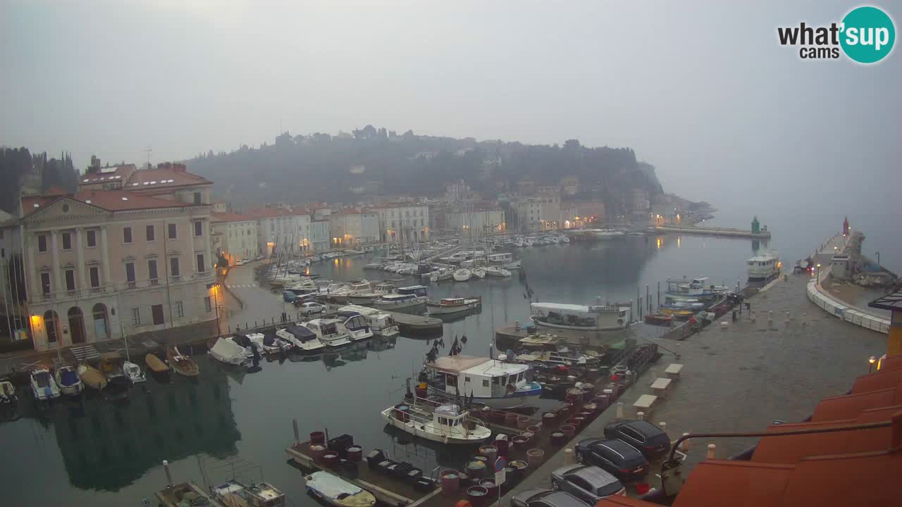 Webcam en direct de Piran “Mandrač” – Incroyable vue en direct de la Villa Piranesi