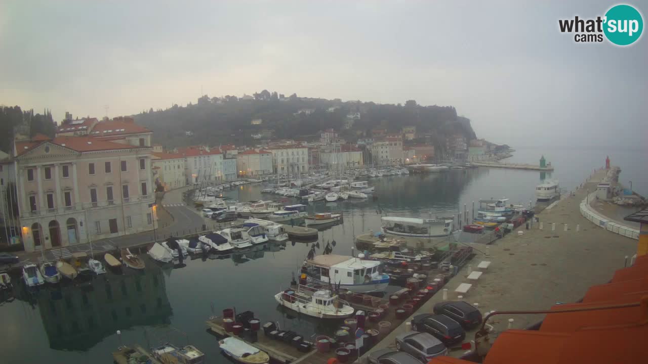 Webcam en direct de Piran “Mandrač” – Incroyable vue en direct de la Villa Piranesi