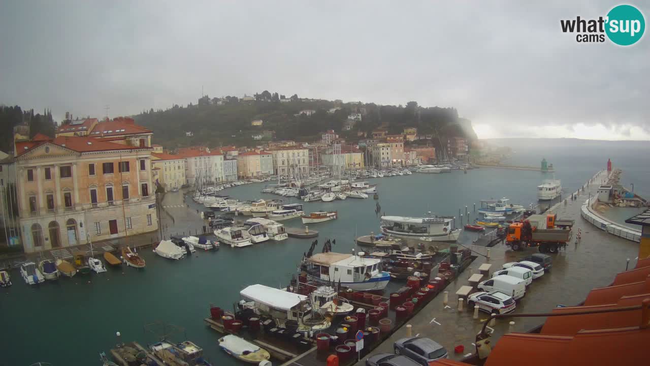 Webcam en direct de Piran “Mandrač” – Incroyable vue en direct de la Villa Piranesi