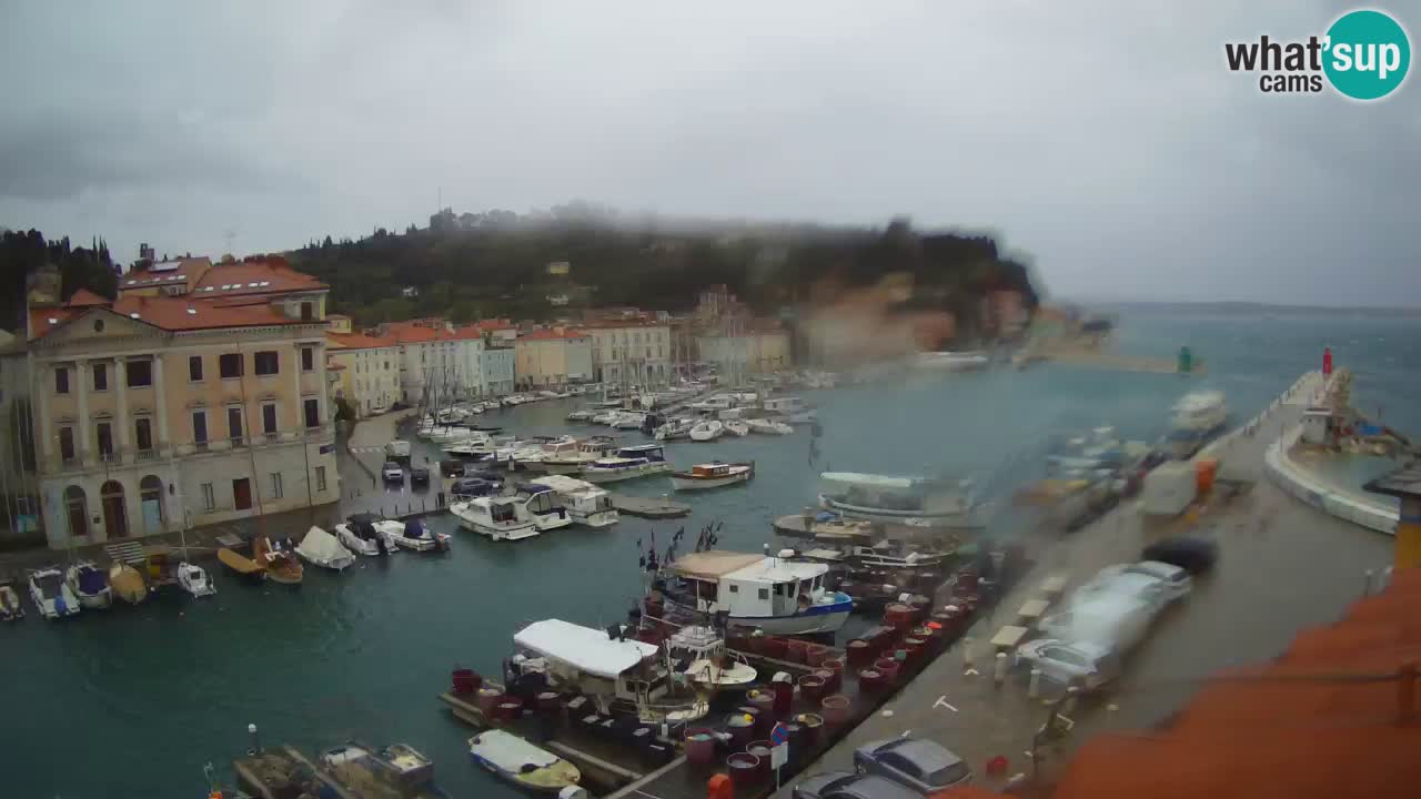 Webcam en direct de Piran “Mandrač” – Incroyable vue en direct de la Villa Piranesi