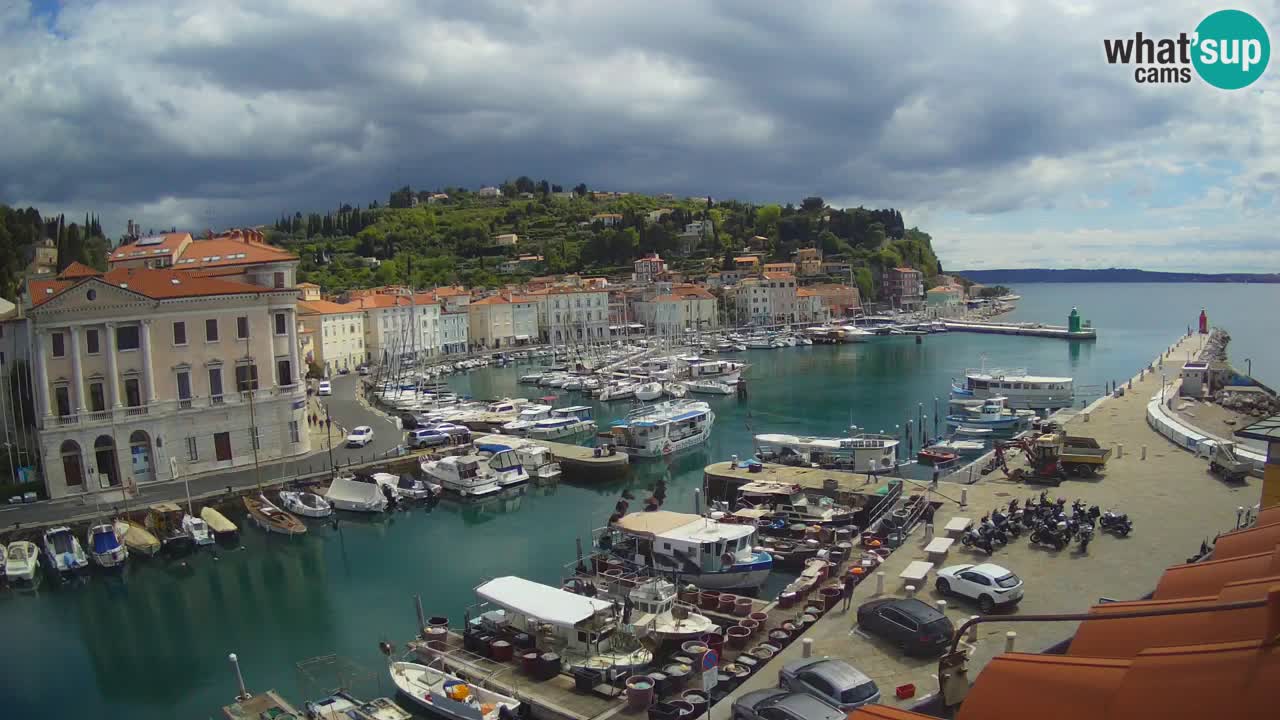 Webcam en direct de Piran “Mandrač” – Incroyable vue en direct de la Villa Piranesi