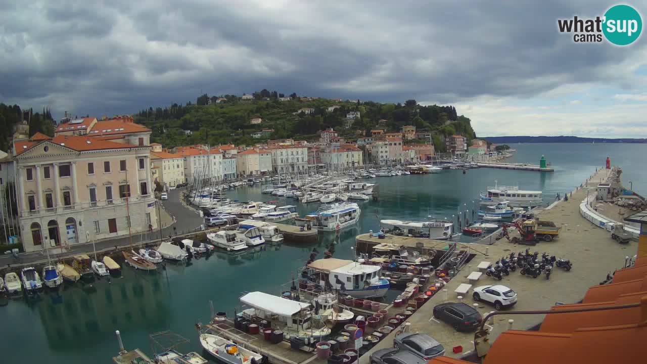 Webcam en direct de Piran “Mandrač” – Incroyable vue en direct de la Villa Piranesi