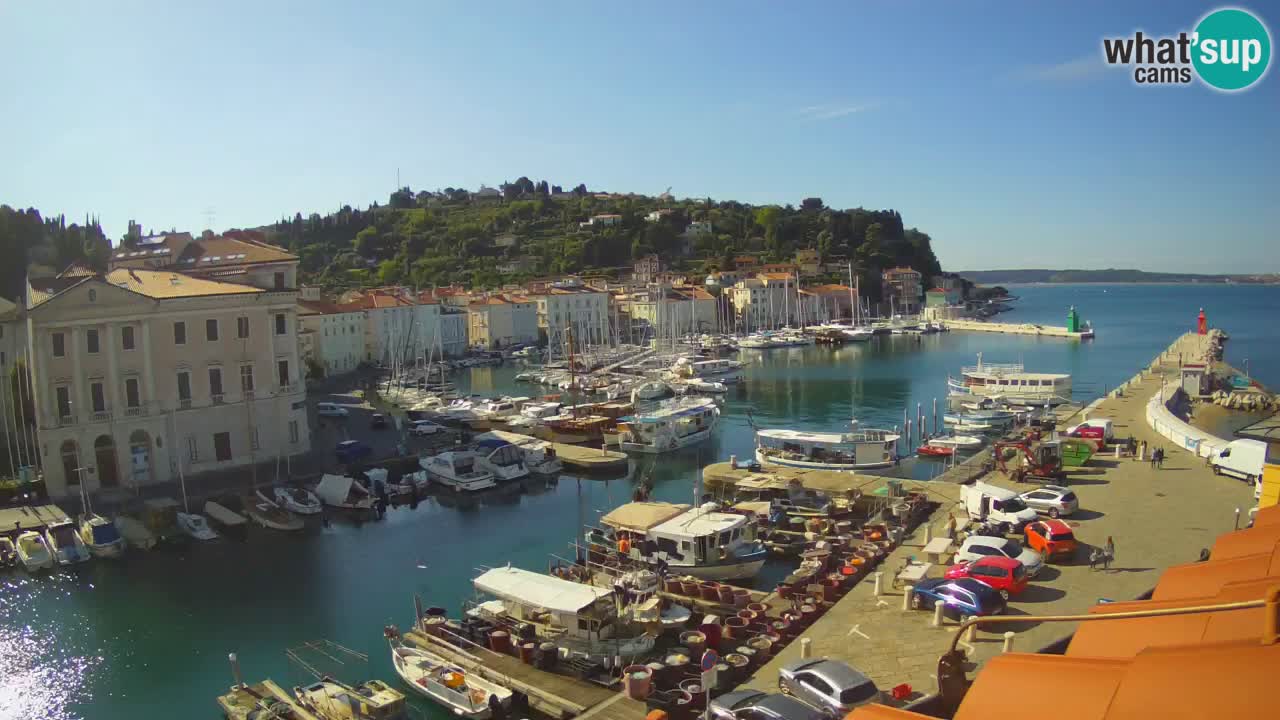 Webcam en direct de Piran “Mandrač” – Incroyable vue en direct de la Villa Piranesi