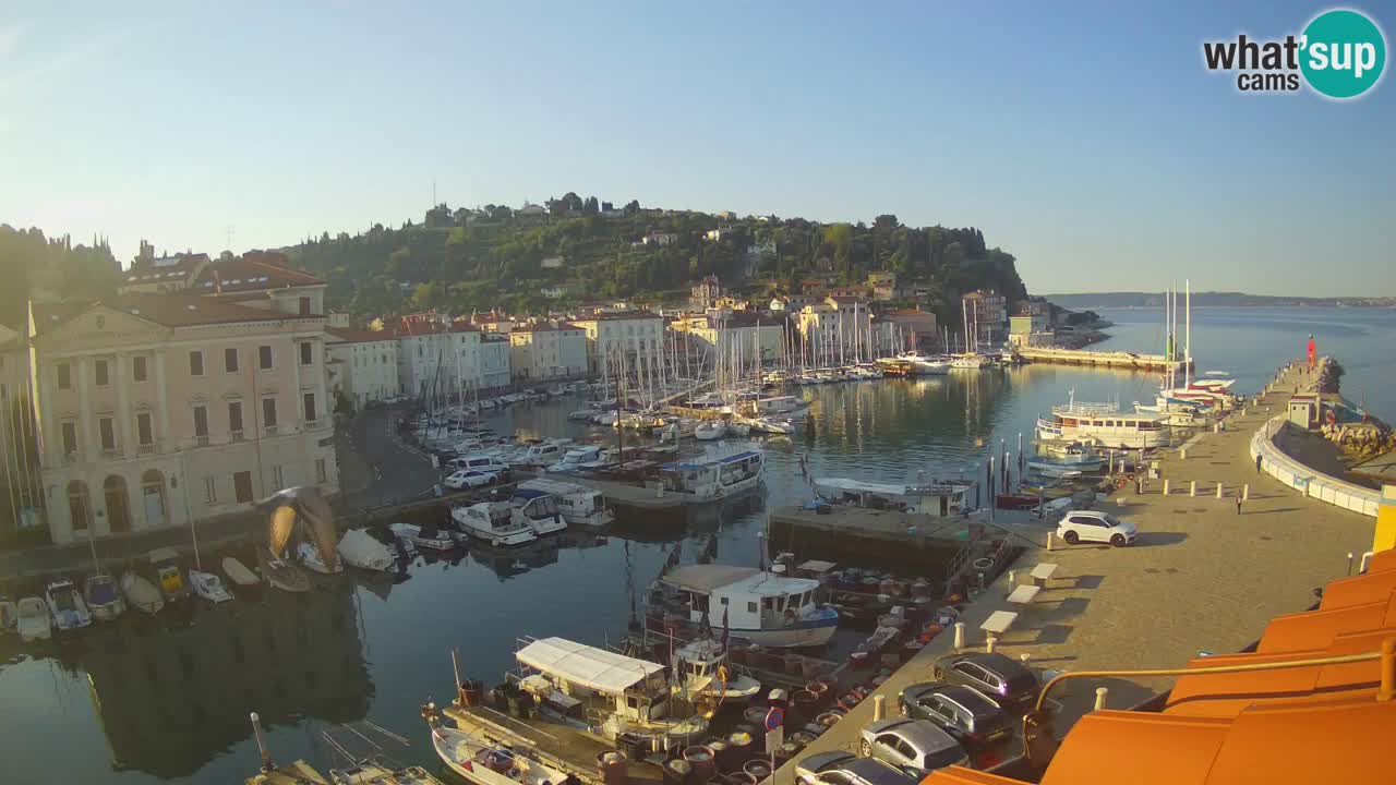 Webcam en direct de Piran “Mandrač” – Incroyable vue en direct de la Villa Piranesi