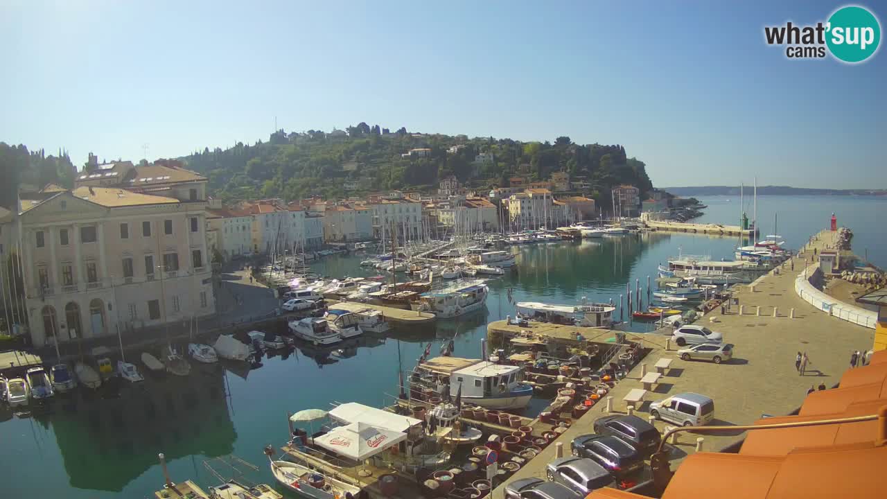 Webcam en direct de Piran “Mandrač” – Incroyable vue en direct de la Villa Piranesi