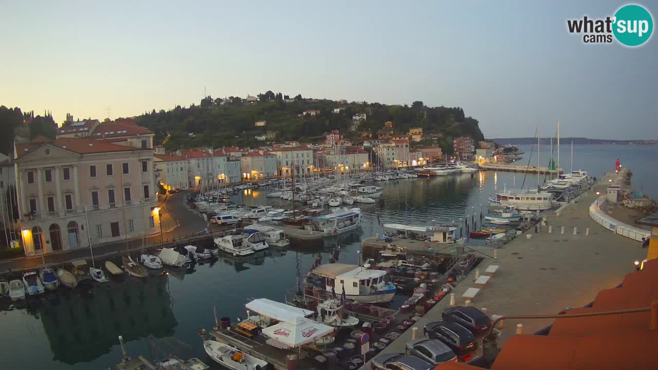 Webcam en direct de Piran “Mandrač” – Incroyable vue en direct de la Villa Piranesi