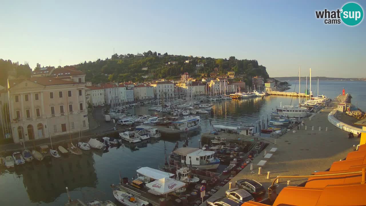 Webcam en direct de Piran “Mandrač” – Incroyable vue en direct de la Villa Piranesi