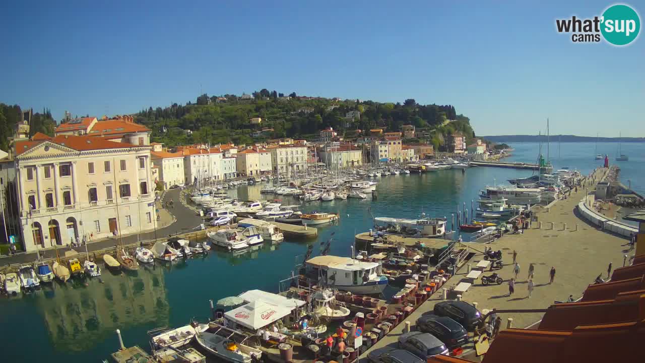 Webcam en direct de Piran “Mandrač” – Incroyable vue en direct de la Villa Piranesi