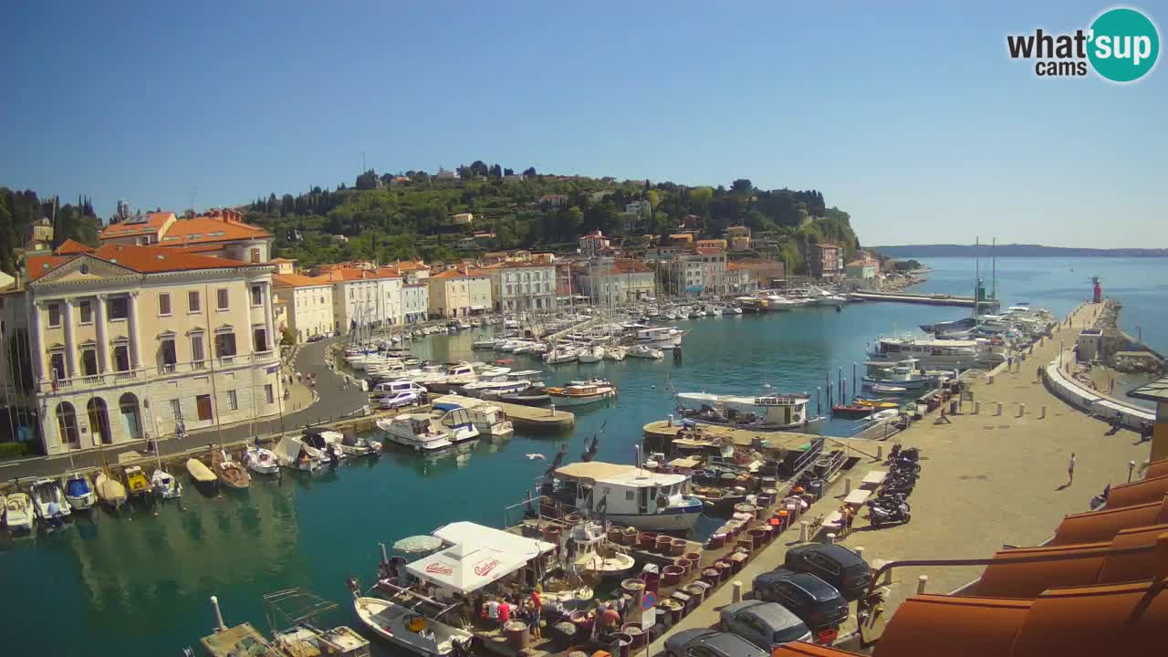 Webcam en direct de Piran “Mandrač” – Incroyable vue en direct de la Villa Piranesi