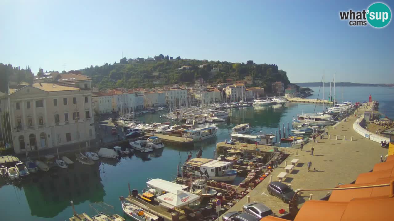 Webcam en direct de Piran “Mandrač” – Incroyable vue en direct de la Villa Piranesi